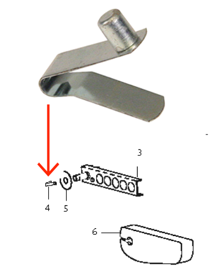 Picture of CLIP, SPRING, ARMREST Part # 00122677